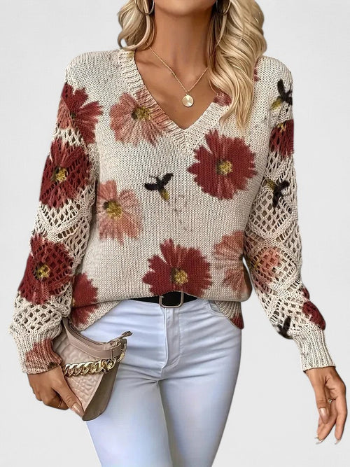 Bronwen | Floral Openwork Jumper