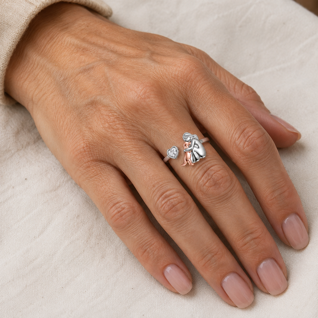 The Eternal Embrace - Adjustable Ring With Engraving