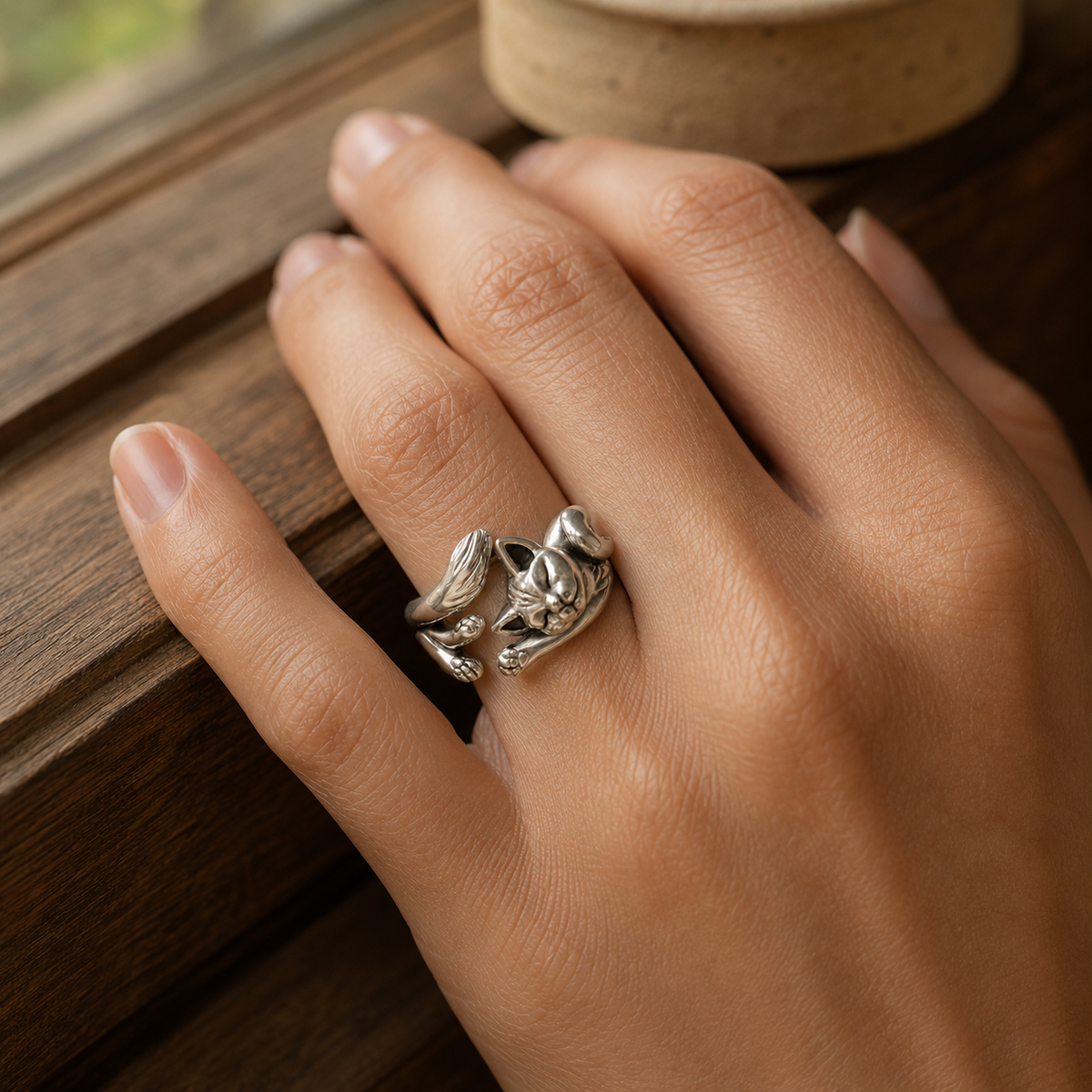 Serene Cat Ring