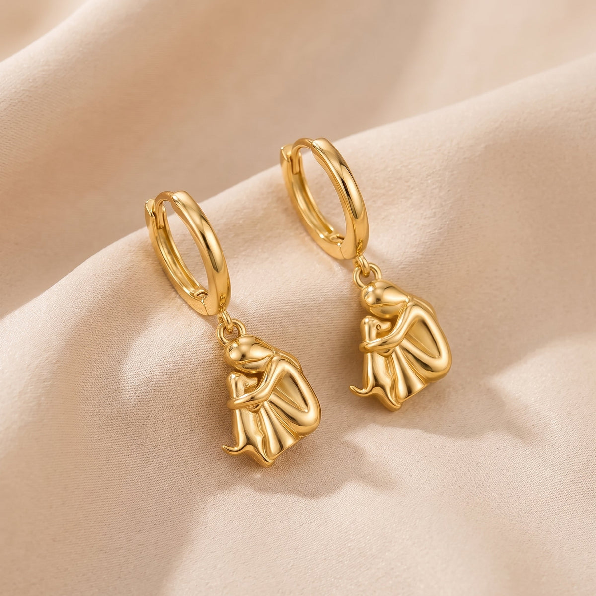 The Eternal Embrace — Women's Earrings with Dog